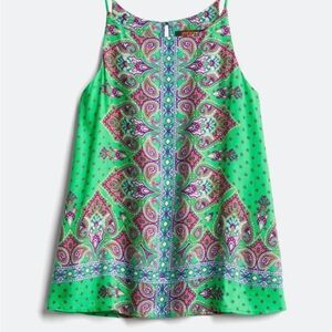 Green Paisley Tank Top